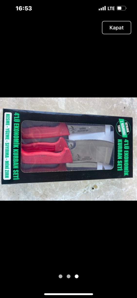 Kırmızı Saplı 4 Parça Bıçak Seti - Görsel 3