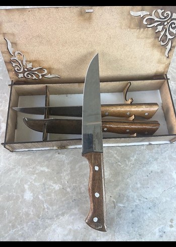 Ahşap Saplı 3'lü Bıçak Seti - Görsel 3