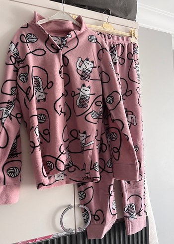 Pembe Baskılı Kadın Pijama Takımı