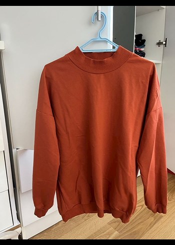 Kahverengi Kadın Sweatshirt, Yuvarlak Yaka, Salaş