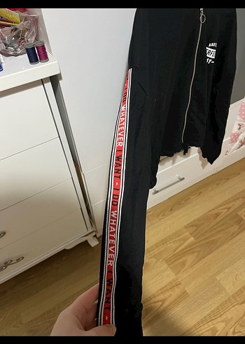 xl Beden siyah Renk Siyah Kapüşonlu Fermuarlı Sweatshirt