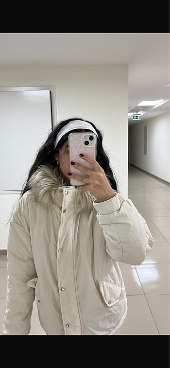 xs Beden Krem mavi marka mont
