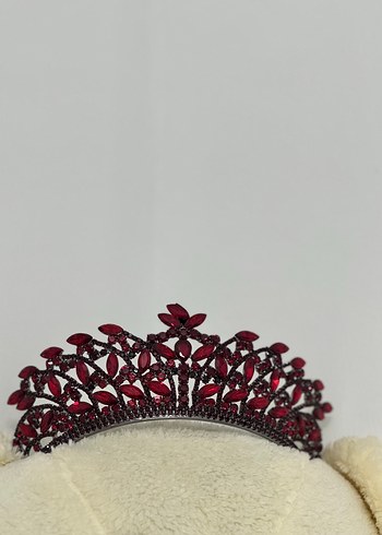 Bordo Kristal Taşlı Gotik Taç - Görsel 4