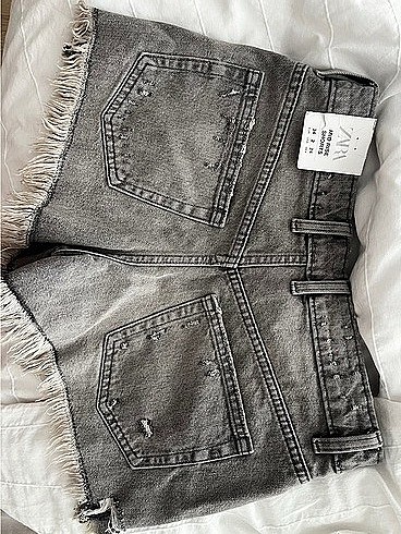 Zara Zara Gri Denim Kot Şort