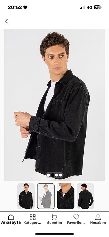 Diğer Erkek kot gömlek geniş model