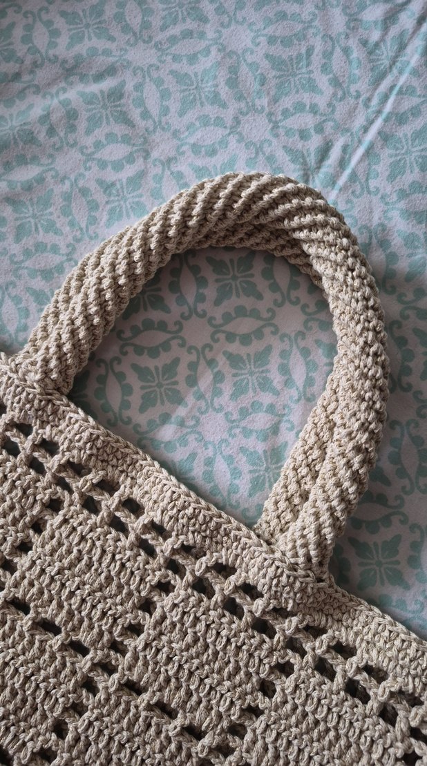 Bej Örgü Dantel Kadın Çanta - Görsel 2