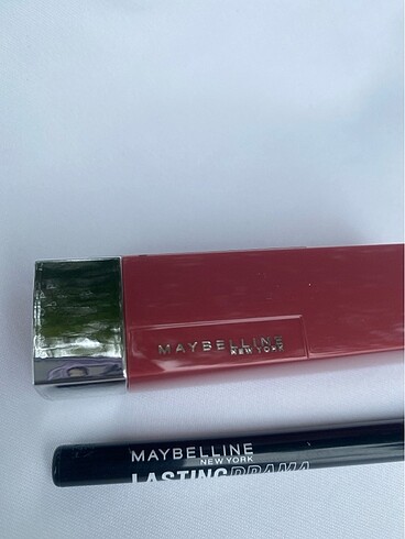  Beden pembe Renk Maybellıne 376 ruj ve göz kalemi