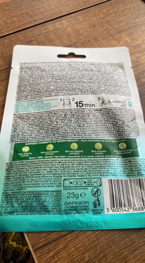 Garnier Saf&Temiz Çay Ağacı Özlü Kağıt Maske - Görsel 2