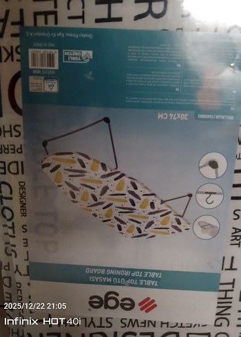 Beyaz Gri Ütü Masası Kılıfı - Görsel 4