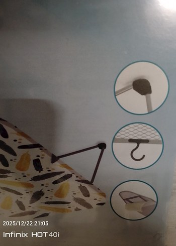 Beyaz Gri Ütü Masası Kılıfı - Görsel 3