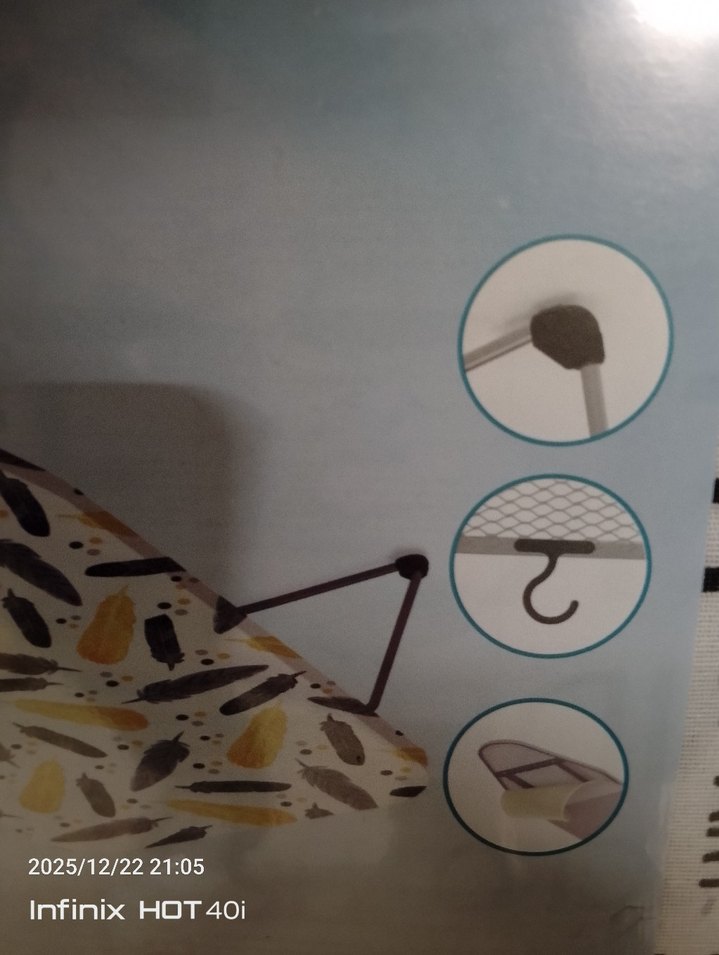 Beyaz Gri Ütü Masası Kılıfı - Görsel 3