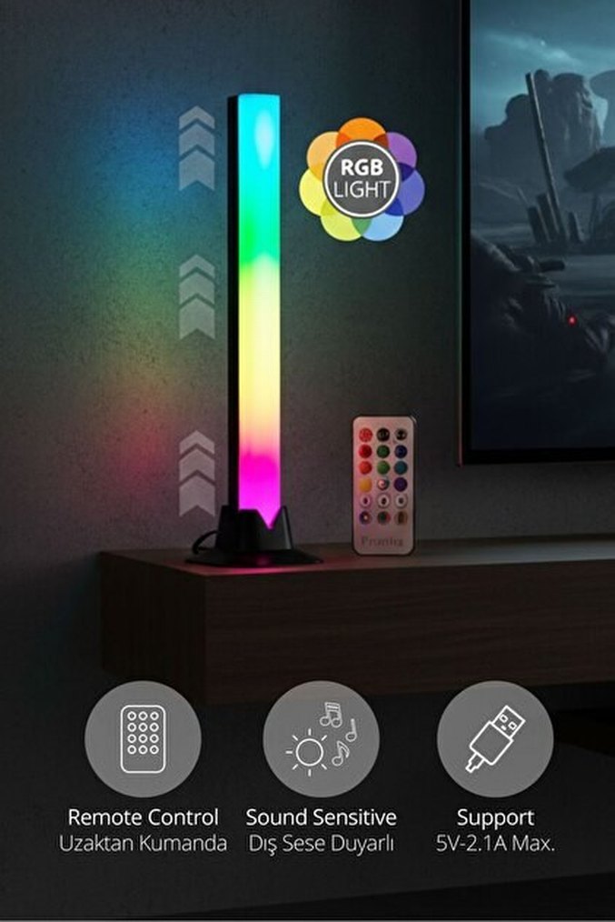 RGB LED Işıklı Oyun Masası Lambası - Görsel 2
