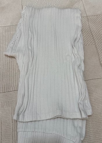 LC Waikiki Beyaz Piliseli Keten Kadın Pantolon