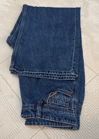 Diğer Kadın Mavi Denim Salaş Midi Kot Pantolon