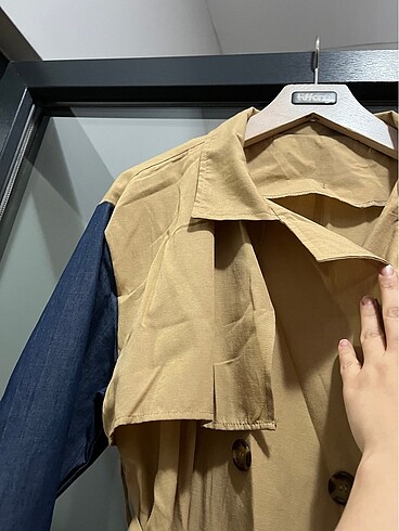 xl Beden camel Renk Kot detaylı trençkot