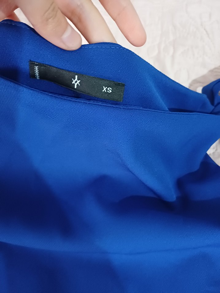 Mavi Drapeli Mini Elbise - Görsel 3