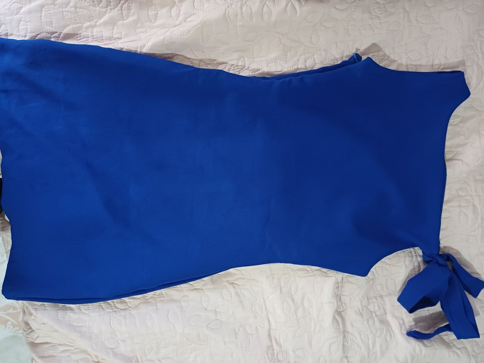 Mavi Drapeli Mini Elbise - Görsel 2