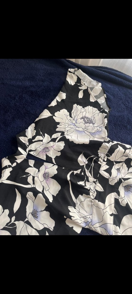 siyah, Çiçek Desenli Uzun ELBİSE - Görsel 4