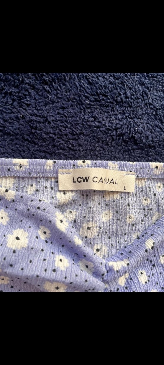 lila Çiçek Desenli Kısa Kollu Bluz - Görsel 2