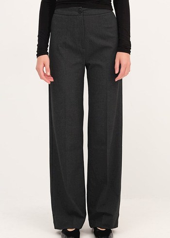 Gri Kadın Ofis Kumaş Pantolon - Görsel 2