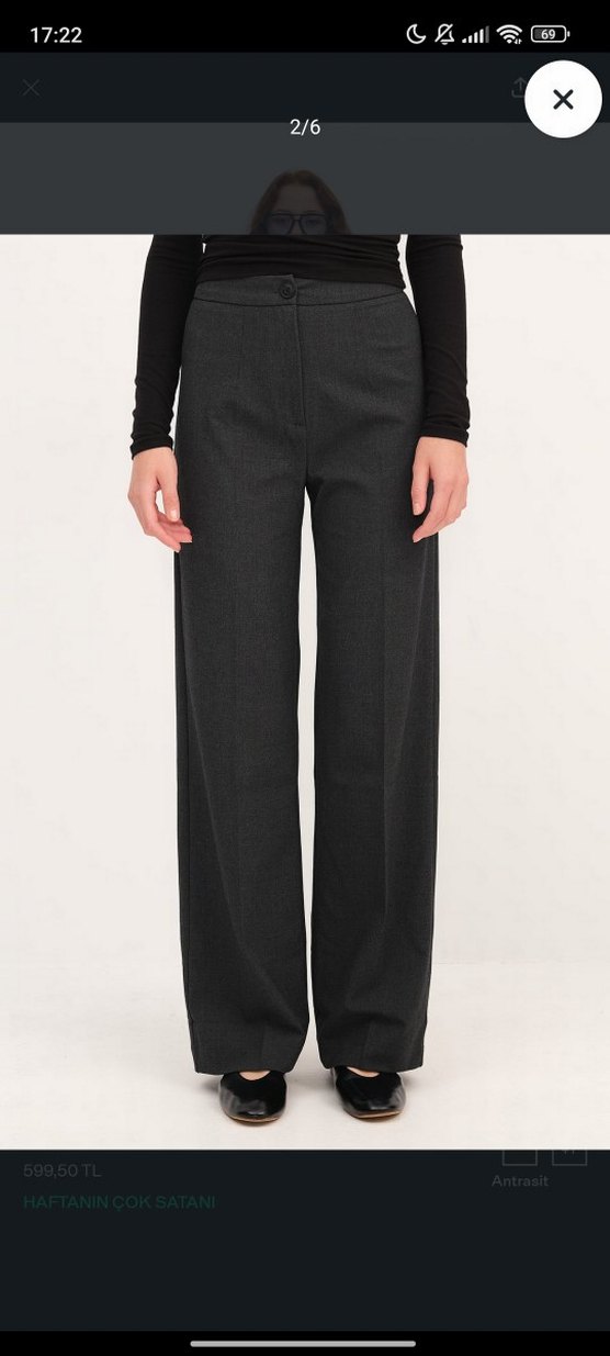 Gri Kadın Ofis Kumaş Pantolon - Görsel 2