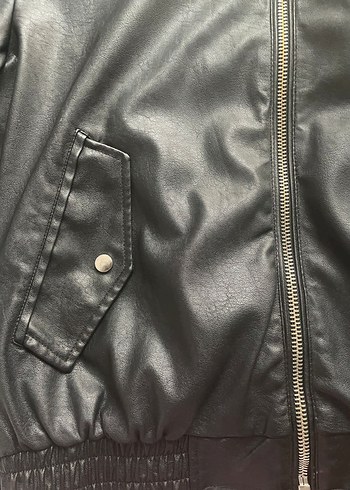 Siyah Kadın Deri Ceket - Görsel 10
