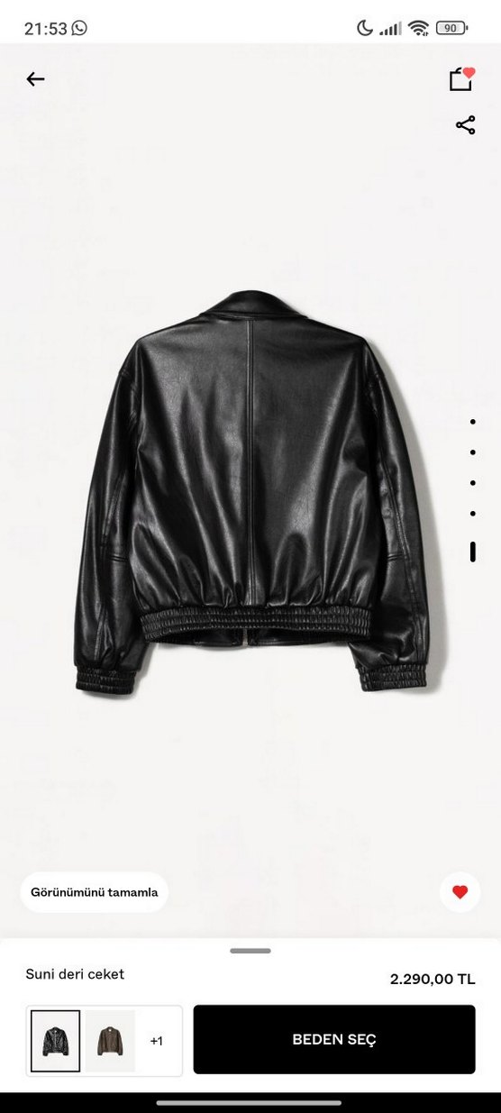 Siyah Kadın Deri Ceket - Görsel 2