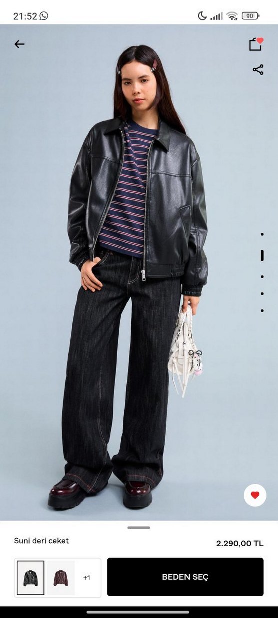 Siyah Kadın Deri Ceket - Görsel 4