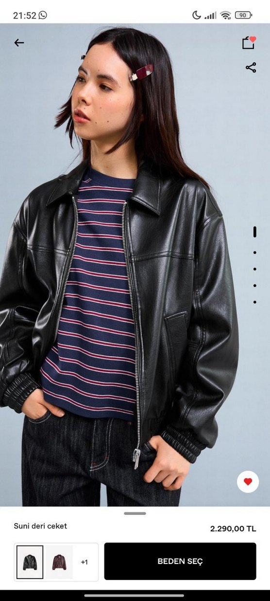 Siyah Kadın Deri Ceket - Görsel 3