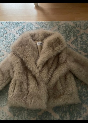Bej Midi Kadın Suni Kürk Ceket - Görsel 3