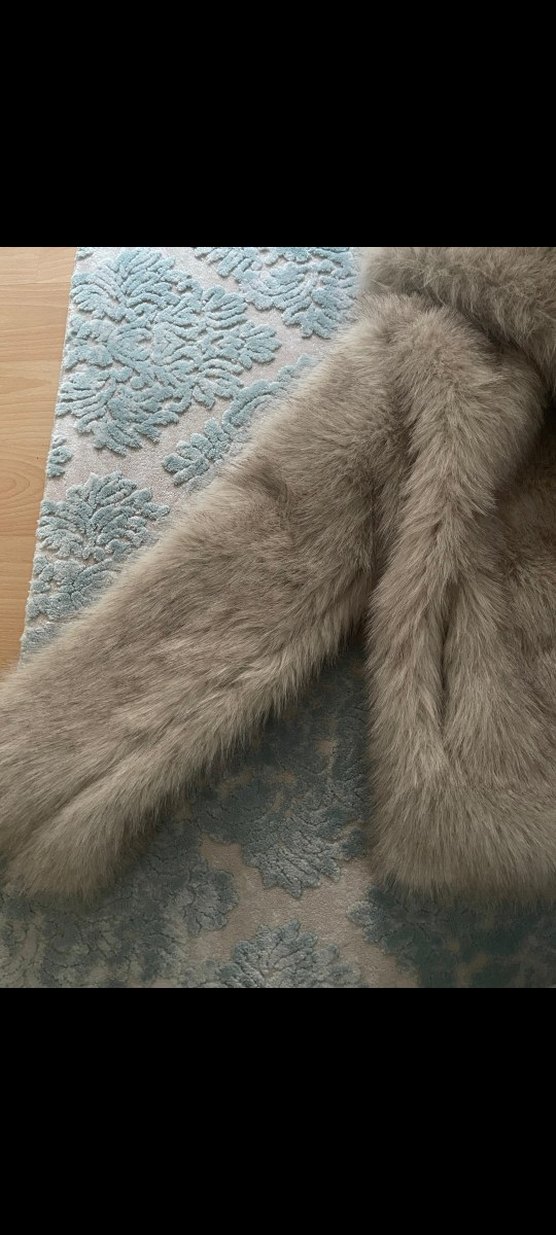 Bej Midi Kadın Suni Kürk Ceket - Görsel 4