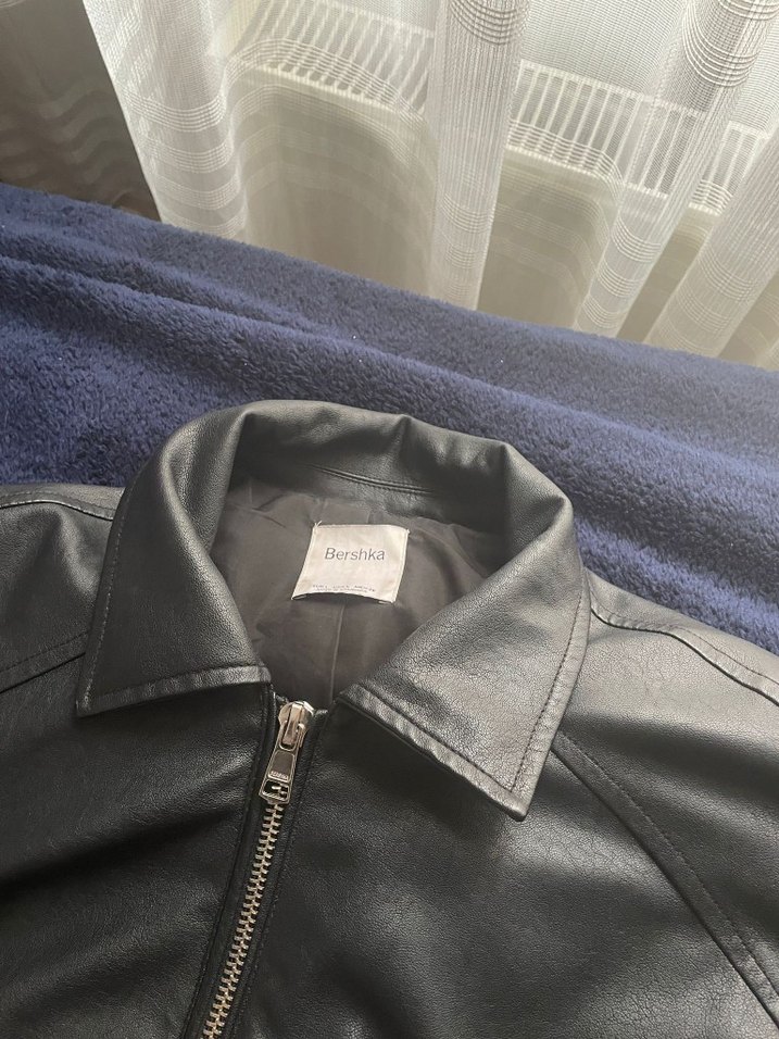 Siyah Kadın Deri Fermuarlı Ceket - Görsel 4