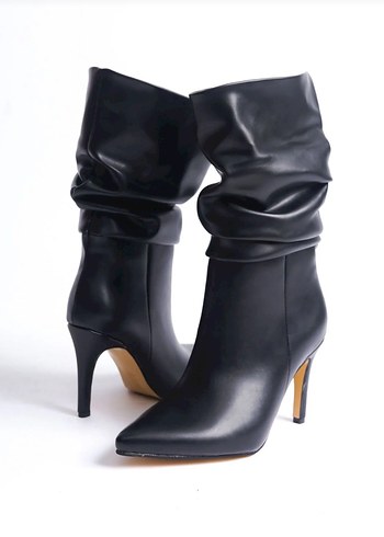 Kadın Siyah Deri Çizme - Görsel 4