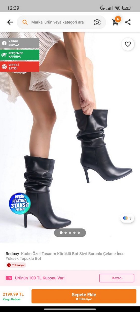 Kadın Siyah Deri Çizme - Görsel 3