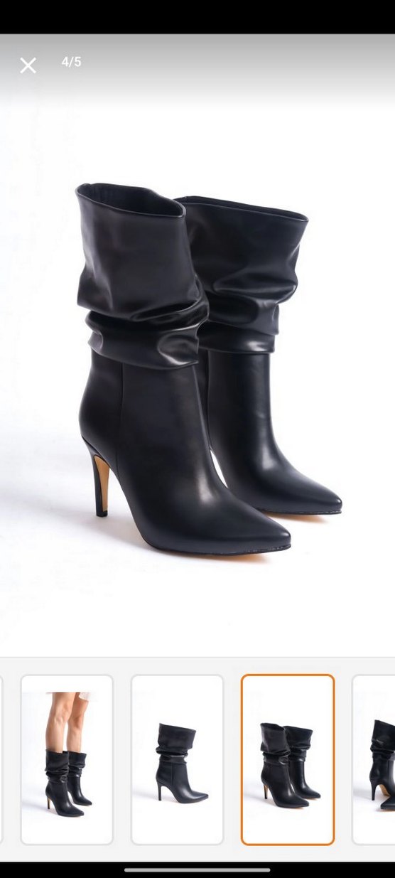 Kadın Siyah Deri Çizme - Görsel 2