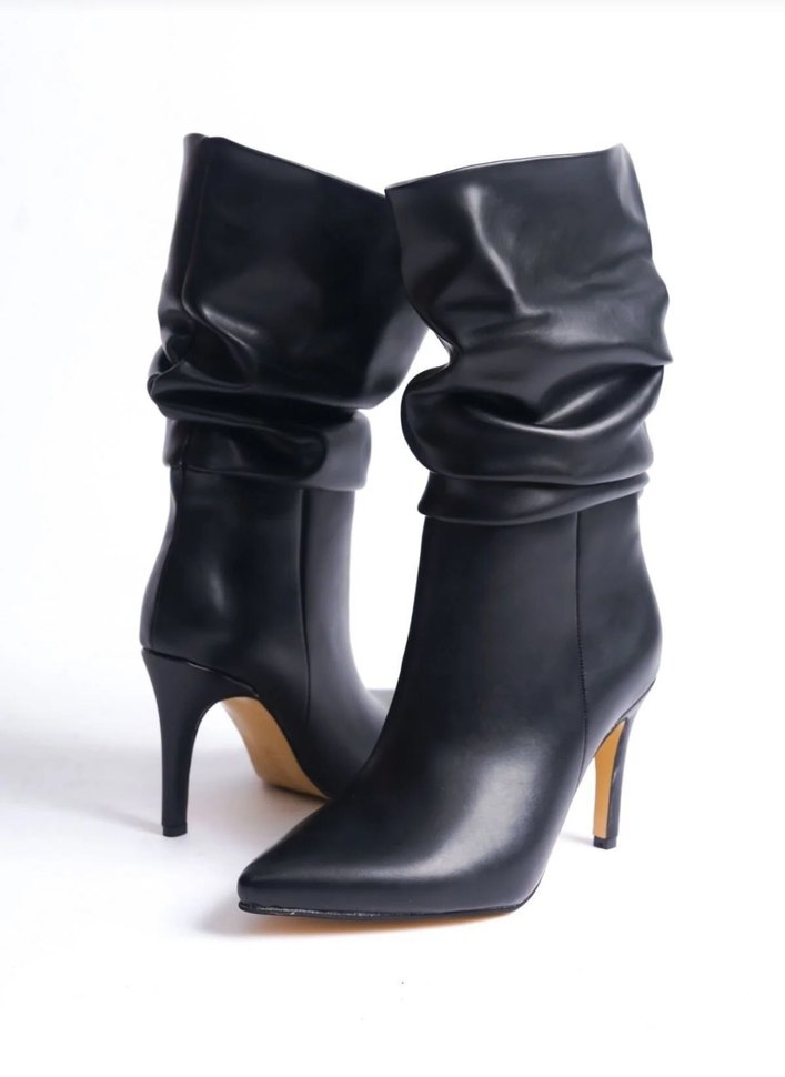 Kadın Siyah Deri Çizme - Görsel 4