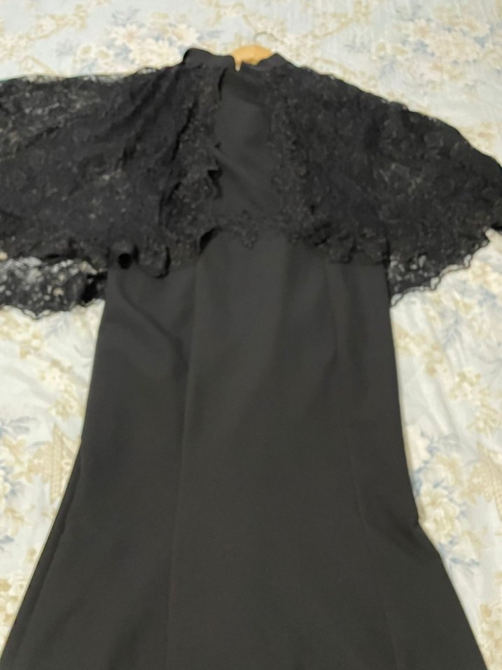 Siyah Dantel Uzun Kollu Abiye Elbise - Görsel 2