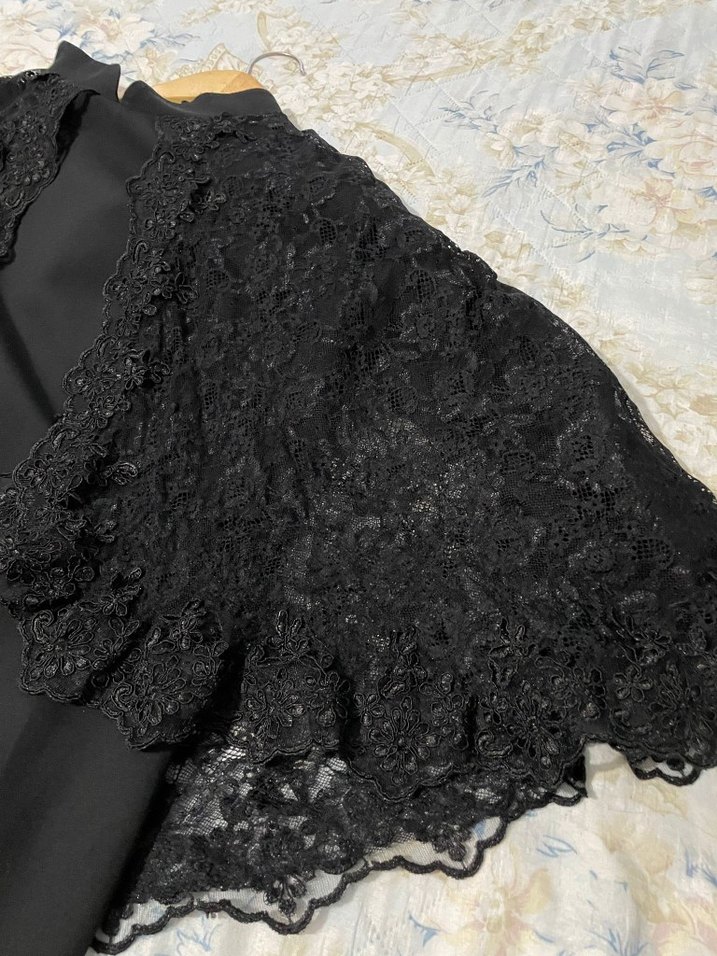 Siyah Dantel Uzun Kollu Abiye Elbise - Görsel 3