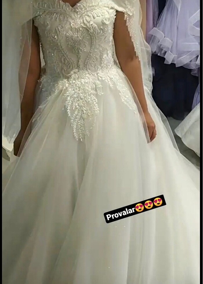 Madonna yaka gelinlik - Görsel 5