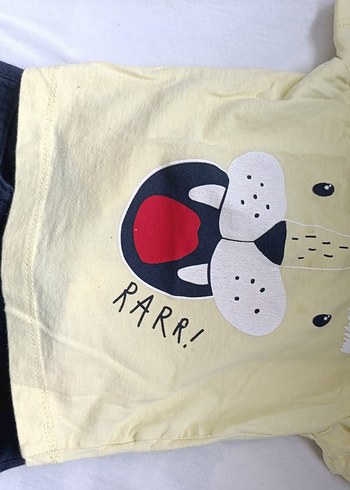 1-2 yaş uyumlu Sarı Baskılı Kısa Kollu Erkek Bebek Takımı - Görsel 7