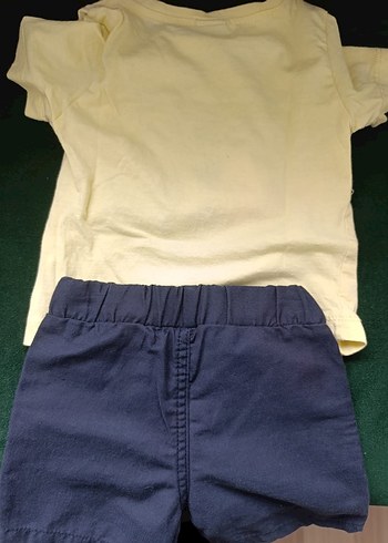 1-2 yaş uyumlu Sarı Baskılı Kısa Kollu Erkek Bebek Takımı - Görsel 3