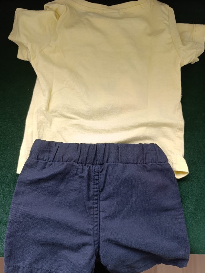 1-2 yaş uyumlu Sarı Baskılı Kısa Kollu Erkek Bebek Takımı - Görsel 3