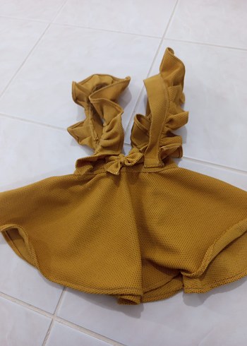 Özel dikim hardal sarısı i Fırfırlı Kız Çocuk Elbisesi - Görsel 4