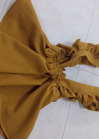 Özel dikim hardal sarısı i Fırfırlı Kız Çocuk Elbisesi - Görsel 2