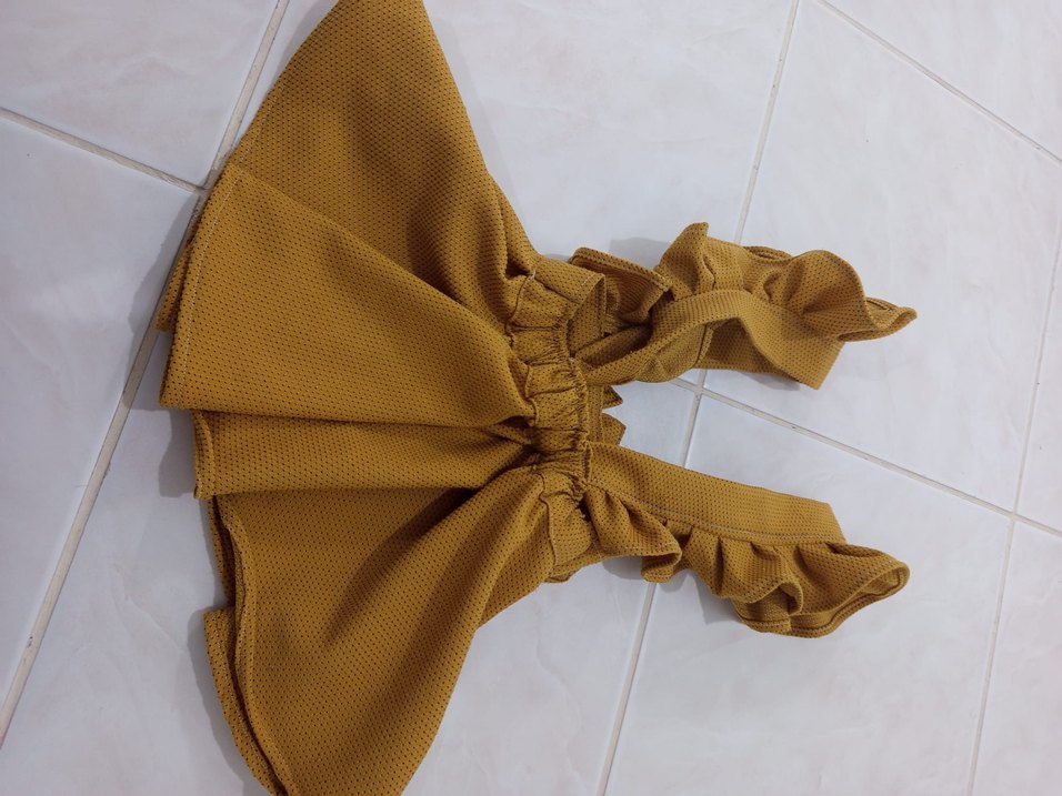 Özel dikim hardal sarısı i Fırfırlı Kız Çocuk Elbisesi - Görsel 2