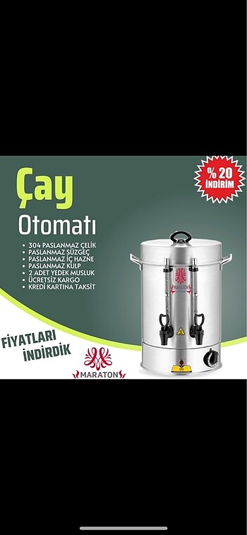 Çay otomatı 80 bardak çay makinesi elektrikli