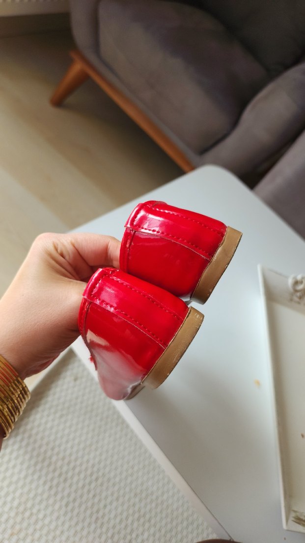 Kız Çocuk Klasik Kırmızı Fiyonklu Babet - Görsel 5