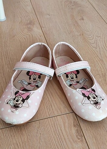 Kız Çocuk Babet - 26 Numara - Minnie Mouse Desenli - Pembe