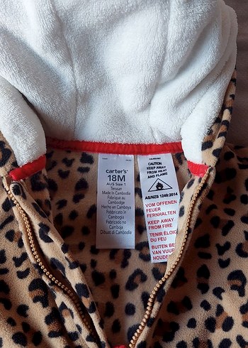 Carter's Tulum - Kürklü, Leopar Desenli - 18 Aylık Bebek - Görsel 4