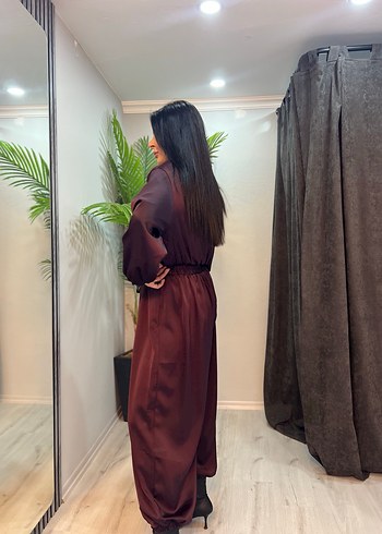 Mürdüm rengi saten ikili Takım - Görsel 5